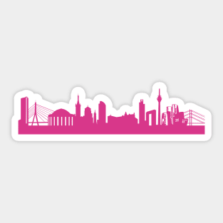 Dusseldorf skyline pink Sticker